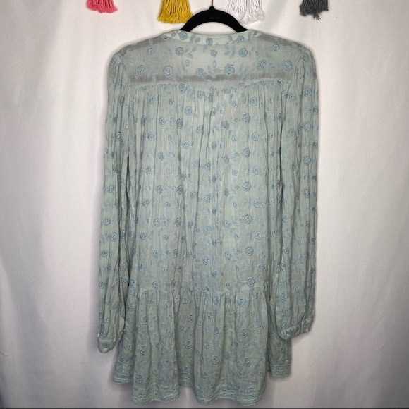 Free People Baby’s Breath Mini Dress in Sea Grass - Picture 11 of 13